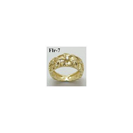 14k Gold Original Plumeria Hawaiian Ring 5g